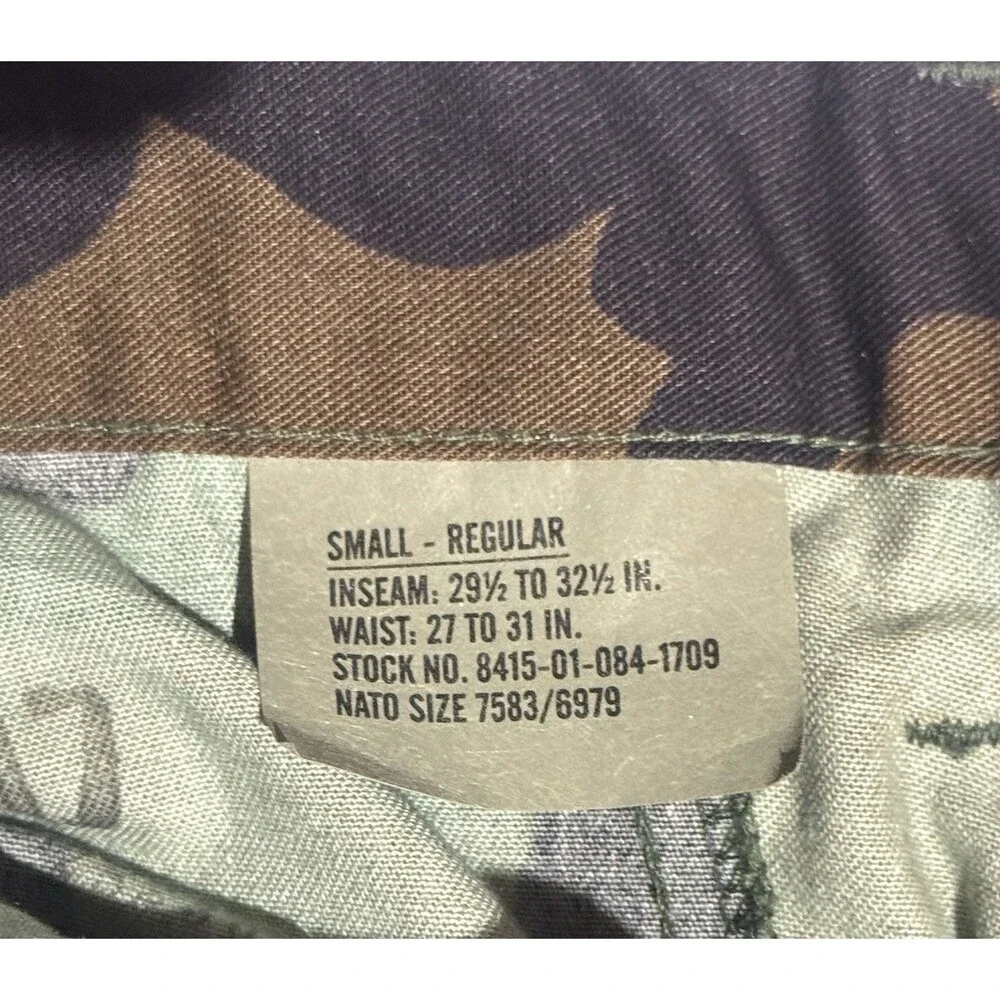 2 Small Regular - Vintage US Army USAF USMC BDU Cargo Pants Woodland Camo New